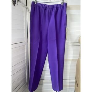 New Vintage 70s 80s Straight Leg Pants Slacks Women’s Purple Poly Pull On Large